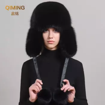 Модная роскошная брендовая меховая шапка-шапка, шапка из лисьего меха, зимние шапки для женщин, новая пушистая шапка из натурального меха енота, женская