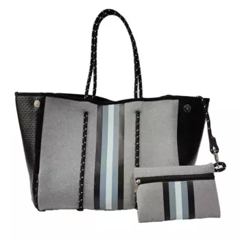 Модная роскошная женская сумка через плечо с полосками, большие неопреновые легкие сумки, женские дорожные пляжные праздничные композитные офисные дамские сумочки