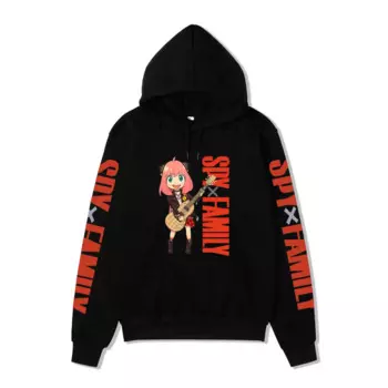 Модная свободная флисовая толстовка с капюшоном с рисунком манга и шпиона, классические пуловеры, свитшот для подростков, зимняя одежда для женщин