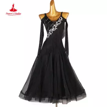 Модная танцевальная одежда, женское индивидуальное женское платье с длинным рукавом, роскошное женское платье