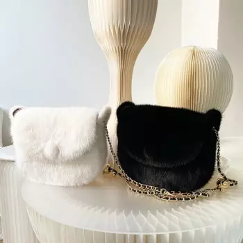 Модная Высококачественная новая женская сумка, высококачественный кошелек из меха норки, Литературная сумка-мессенджер на одно плечо, однотонная повседневная женская сумка