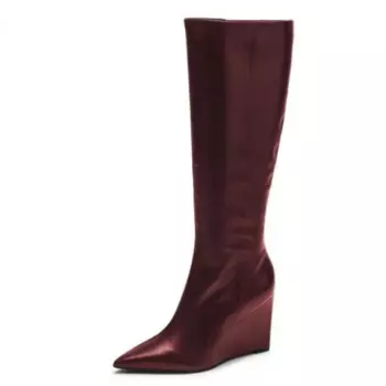 Модная женская обувь на высоком каблуке DIZHUANG. Высота каблука около 11 см. Ботинки на танкетке. Женские сапоги до колен. 34-45