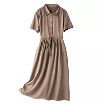 Модное Элегантное Шелковое платье высокого качества, Новинка лета 2024, шелковое стройнящее платье с расширенной талией