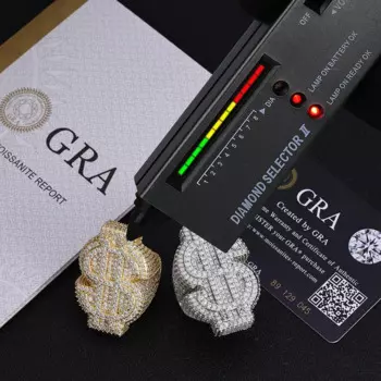 Модное мужское кольцо с бриллиантами в стиле хип-хоп Iced Out, роскошные кольца из стерлингового серебра 925 пробы в долларах США, кубинское кольцо с муассанитом и бриллиантом