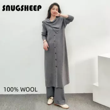 Модное пальто, женский шерстяной длинный кардиган с v-образным вырезом, свитер, зимняя одежда свитер женский кардиган женская кофта женские оверсайз топ вязаный свитера одежда куртка длинный пальто кофты джемпер жилетк