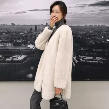 Модное свободное повседневное женское пальто из искусственного норкового бархата, зимние куртки, супер теплая ветрозащитная утепленная уличная женская меховая куртка