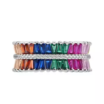 Модное женское кольцо из серебра 925 пробы с бриллиантами