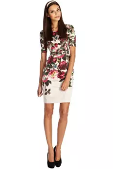 Модное женское платье-футляр с принтом Платья с коротким рукавом 1868