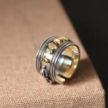 Модные аксессуары для мужчин и женщин из серебра 925 пробы для восстановления старинных путей кольцо из тайского серебра Открытое кольцо из шести слов пары