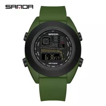 Модные брендовые электронные светодиодные цифровые многофункциональные силиконовые мужские спортивные водонепроницаемые наручные часы Sanda
