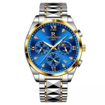 модные деловые часы для отдыха, многофункциональные часы с тремя глазами и шестью иглами, светящиеся водонепроницаемые часы со звездным небом для мужчин