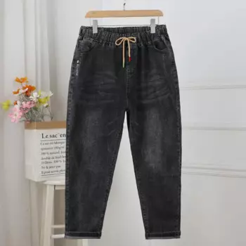 Модные джинсы Harajuku, новинка 2022 года, весна-осень, высококачественная женская уличная одежда, прямые джинсы с высокой талией, эластичные джинсы большого размера