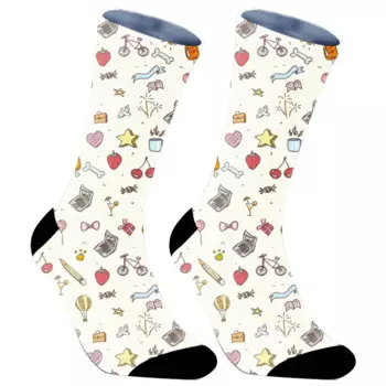 Модные хлопковые разноцветные носки с принтом в стиле Харадзюку, 2024