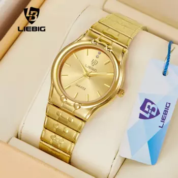 Модные кварцевые наручные часы LIEBIG для мужчин, роскошные часы из нержавеющей стали, мужские деловые водонепроницаемые часы 3 бар, мужские часы