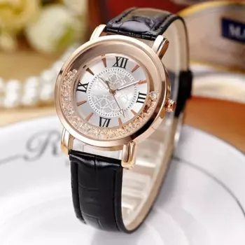 Модные кварцевые наручные часы, роскошные часы для женщин, кожаный ремешок, простые модные часы, женские часы