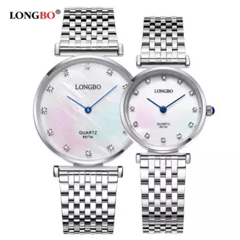 Модные LONGBO LuxuryBrandClassic пары часы бизнес Стиль для мужчин и женщин, очки для влюбленных пар, для влюбленных часы кварцевые амулеты аналог наручных часов
