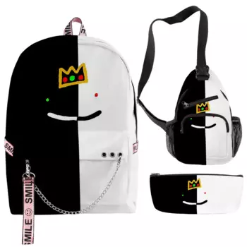 Модные молодежные рюкзаки Ranboo, 3 шт./компл., оксфордские водонепроницаемые рюкзаки с 3D принтом для ноутбука, многофункциональный рюкзак, нагрудная сумка, пенал