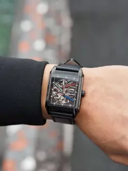 Модные мужские автоматические роскошные механические часы CIRNI прямоугольные часы-скелетоны мужские водонепроницаемые часы 5 бар 2023