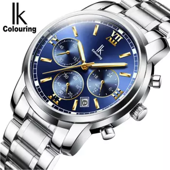 Модные мужские часы IK окрашенные, Роскошные наручные часы ведущей марки, кварцевые часы, мужские водонепроницаемые часы, мужские часы