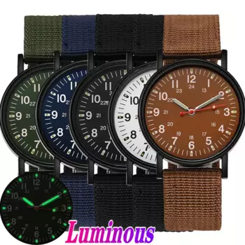Модные мужские часы со светящимися стрелками, роскошные военные спортивные часы с нейлоновой оплеткой, кварцевые наручные часы, мужские повседневные нейлоновые часы