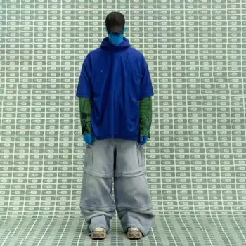 Модные мужские джинсовые шорты NIGO MR на все четыре сезона, свободные, с широкими штанинами, со съемными вставками, уличные панковские брюки # NGTOP11361