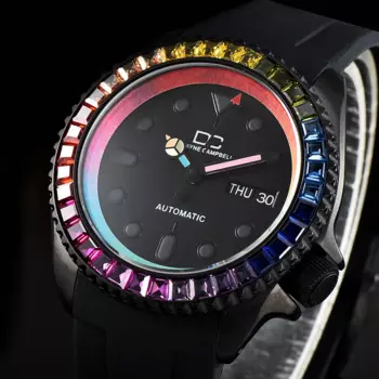 Модные мужские наручные часы NH36 42 мм, черные/красочные Роскошные мужские часы с сапфировым стеклом, автоматические мужские часы с резиновым ремешком