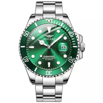 Модные роскошные часы jinwear для мужчин, автоматические механические наручные часы с сапфировым стеклом, водонепроницаемые часы, наручные часы, мужские часы