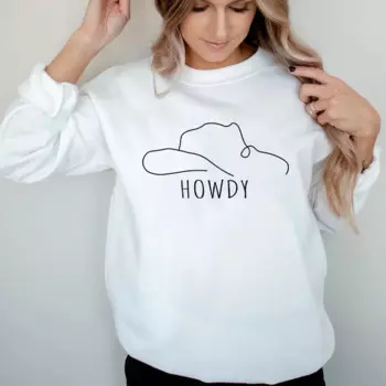 Модные рождественские подарочные толстовки в стиле Cowgirl, толстовка с капюшоном Howdy, рубашки в западном стиле