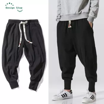 Модные шаровары в китайском стиле, Мужская Уличная одежда, повседневные джоггеры, штаны, мужские брюки для бега