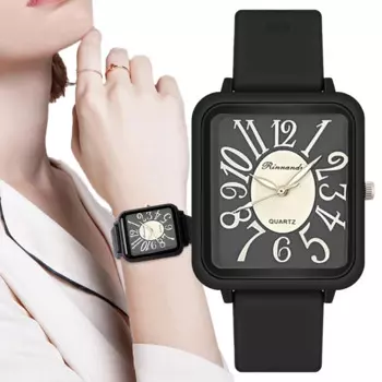 Модные спортивные женские цифровые простые квадратные дизайнерские кварцевые часы, повседневные черные силиконовые женские наручные часы в подарок