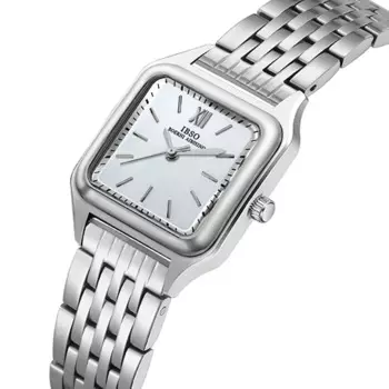 Модные стальные квадратные женские Серебристые водонепроницаемые брендовые Ретро кварцевые наручные часы для девушек роскошные изысканные женские наручные часы золотистые