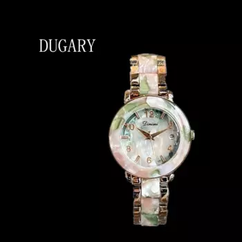 Модные стильные женские кварцевые часы duгари, классические брендовые круглые нефритовые наручные часы, водонепроницаемые керамические часы с ремешком