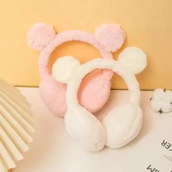 Модные теплые плюшевые грелки для ушей, однотонные наушники, зимние наушники, защитные наушники, складные наушники для улицы