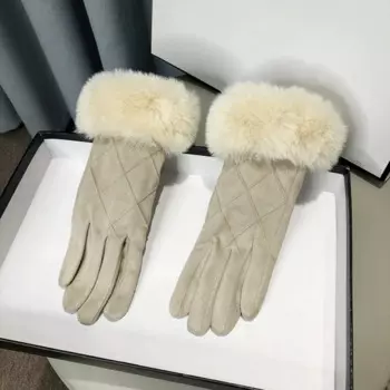 Модные замшевые зимние перчатки на флисовой подкладке, плюшевые сохраняющие тепло перчатки для сенсорных экранов, ветрозащитные женские велосипедные варежки с пальцами для верховой езды