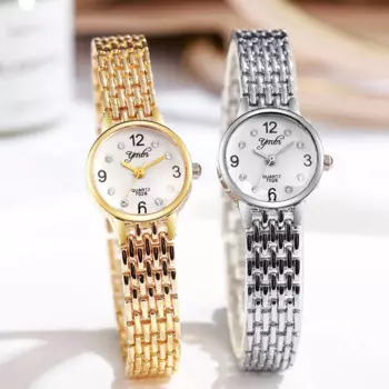 Модные женские брендовые часы, роскошные золотые простые цифровые дизайны, женские кварцевые часы со стальным ремешком Montre Femme Reloj Mujer