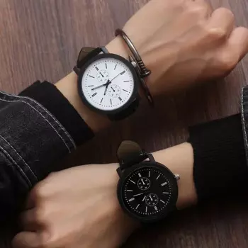 Модные женские часы с большим циферблатом и браслетом, женские кварцевые часы, водонепроницаемые винтажные спортивные наручные часы с кожаным ремешком