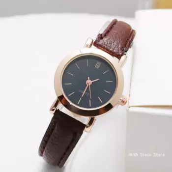 Модные женские часы с маленьким циферблатом, повседневные кварцевые часы с кожаным ремешком