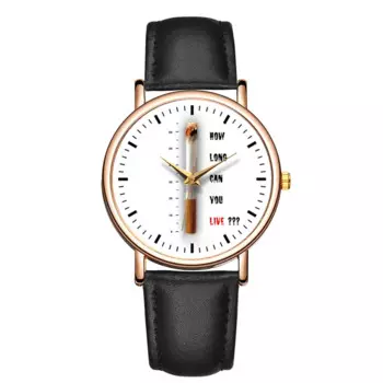 Модные женские кварцевые наручные часы с сигаретами, водонепроницаемые часы из натуральной кожи, модные часы, мужские часы
