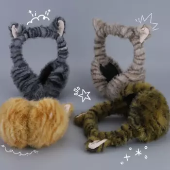 Модные женские наушники с кошачьим узором, плюшевые осенне-зимние наушники, ветрозащитные теплые удобные велосипедные наушники, подарок на день рождения