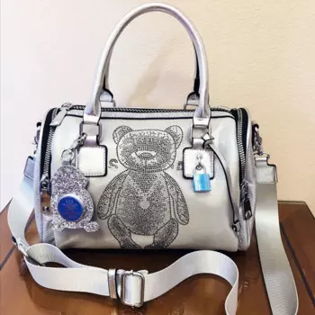Модные женские роскошные сумки из натуральной кожи, женские дизайнерские сумки через плечо с бриллиантами, женская повседневная брендовая сумка-тоут Boston