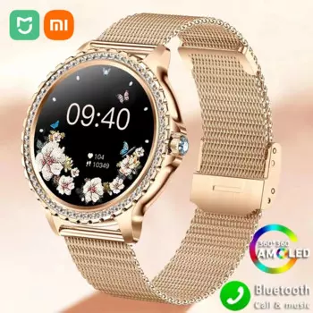 Модные женские Смарт-часы Xiaomi mijia с датчиком насыщения крови кислородом, 1,32 дюйма, 360*360, HD-экран, бриллиантовый браслет, Bluetooth, Смарт-часы для женщин