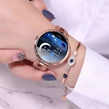 Модные женские водонепроницаемые Смарт-часы с пульсометром