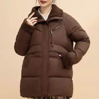 Модные зимние пальто большого размера для женщин, парки 2024, толстая теплая свободная верхняя одежда, женские куртки