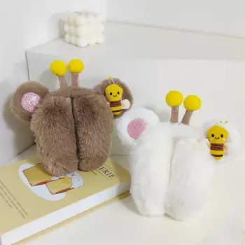 Модные зимние теплые наушники Little Bee, плюшевые удобные грелки для ушей, складные мягкие наушники, зимние