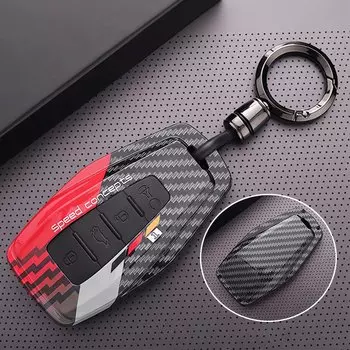 Модный ABS карбоновый чехол для автомобильных ключей, чехол-держатель для Geely Coolray, 4 кнопки, автостайлинг, аксессуары для брелоков