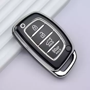 Модный брелок для ключей из ТПУ для Hyundai Ix35 Ix45 I10 I30 I40 Tucson Santa Fe Rena Sonata Elantra Creta 4-кнопочный чехол для ключей
