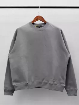 Модный брендовый Свитшот Kanye в американском стиле, мужской однотонный плюшевый модный уличный Повседневный Свободный пуловер с круглым вырезом и длинным рукавом