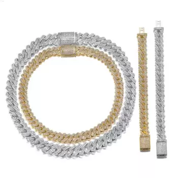 Модный бриллиантовый браслет Майами из серебра S925 пробы с муассанитом