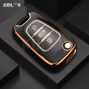 Модный чехол-книжка из ТПУ для автомобильного ключа для KIA Rio 3 Soul Optima Ceed K2 Cerato Sportage для Hyundai Elantra Accent i20 ix35