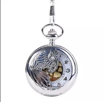 Модный чехол крыло Феникса полые серебряные мужские и женские часы подарочные карманные часы PPO5688